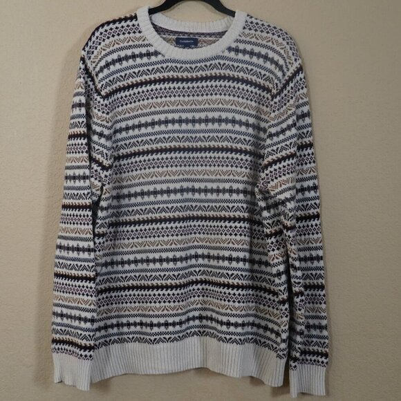 Croft & Barrow Mens Fisherman Sweater Long Sleeve Multicolor XXL Nordic Cotton - Picture 1 of 8